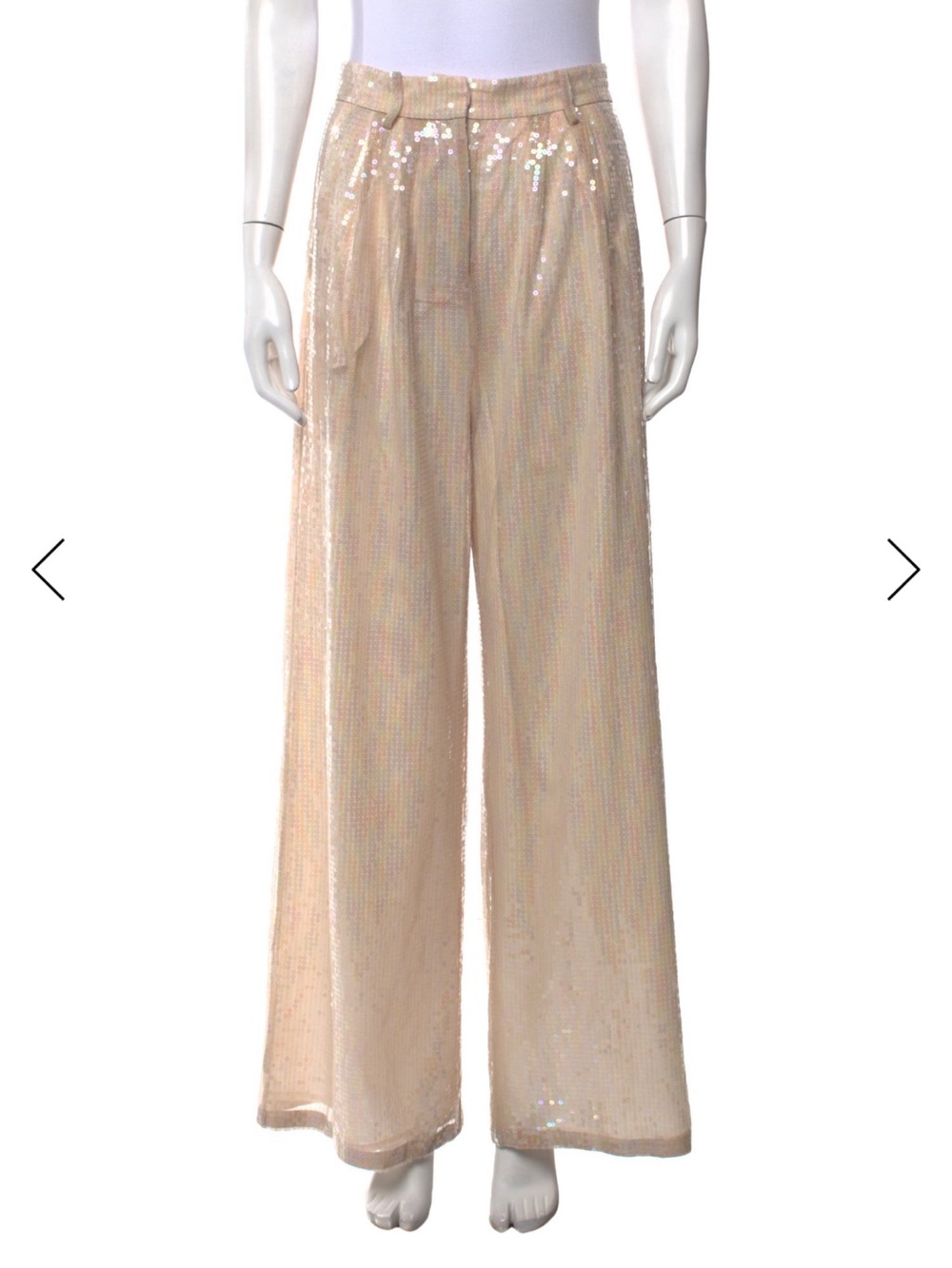 NONchalant Champagne Sequin Wide-Leg Trousers